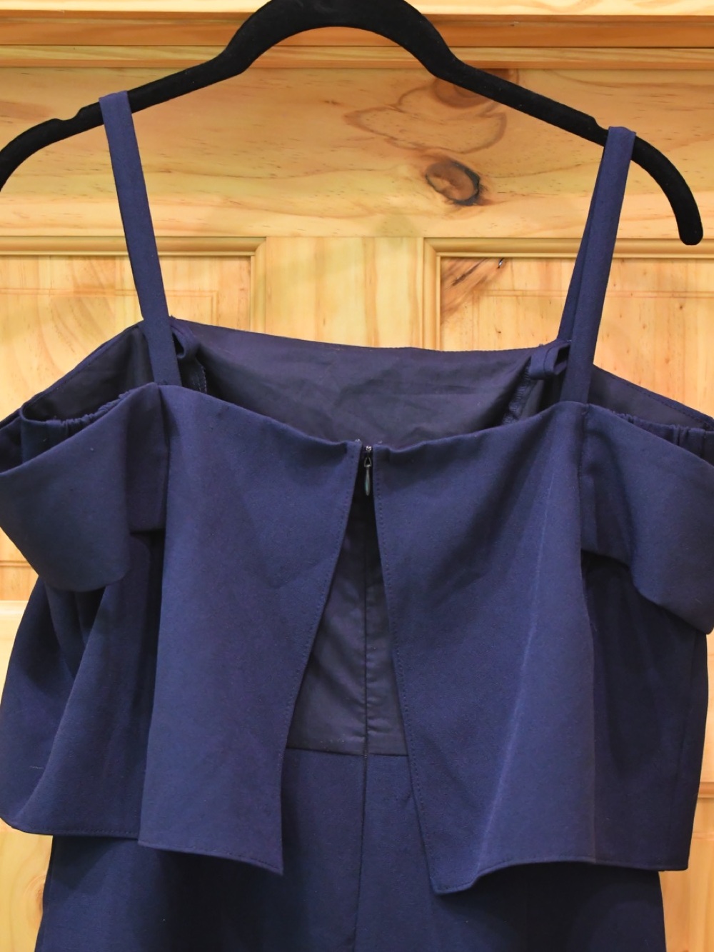 Gianni Bini Navy Layered Bodice Wide-Leg Jumpsuit - Picture 6 of 8